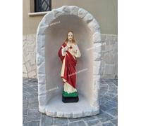 CUPOLA NICCHIA GROTTA CAPPELLA CON STATUA DEL CUORE DI GESù DA ESTERNO H 70 CM