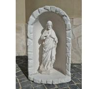 CUPOLA NICCHIA GROTTA CAPPELLA CON STATUA GESù DA ESTERNO IN CEMENTO ALT. 70 CM