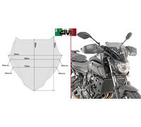 Cupolino fumé 28 x 36,5 + kit di montaggio YAMAHA MT-07 2018 2019 A2140 GIVI