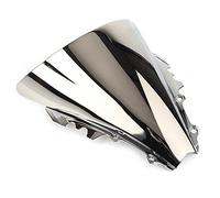 Cupolino Moto Universali Parabrezza del parabrezza del motociclo ABS in plastica doppia bolla(Silver)