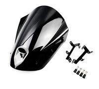 Cupolino Moto Universali Parabrezza del parabrezza motociclo ABS con viti della staffa di montaggio(Smoke Black)