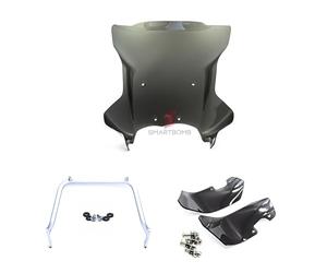 Cupolino Parabbrezza paravento windshiel windscreen screen fumè nero + Deflettori Estensione paramani + telaietto supporto R 1200 GS 04-12 ST ADV