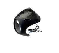 Cupolino per moto per Harley per Honda per Cafe per Racer | Carenatura nera opaca in ABS, parabrezza fumé, preforato, universale per fari rotondi da 7".