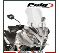 Puig 9200W Cupolino Touring alto e aerodinamico in acrilico CN da 4 mm con profilo arrotondato, zona superiore piatta e deflettori che migliorano la protezione, Trasparente