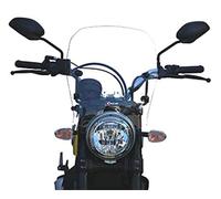 CUPOLINO TRASPARENTE ALTO (CON ATTACCHI VERNICIATI) COMPATIBILE CON DUCATI SCRAMBLER 400-800 (15-19) - MARCA: FACO - Art. 28675 - MISURE: L.415 X H.385 SPESSORE 4 MM