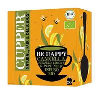 CUPPER Be Happy Infuso Bio Cannella Zenzero Limone 50 Bustine | Con pepe nero, gusto speziato, filtri biodegradabili e non sbiancati, biologico, 100% naturale