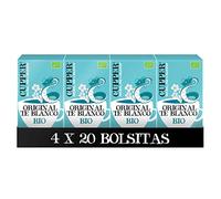 Cupper - Confezione da 4 scatole da 20 bustine di tè bianco biologico - Adatto ai vegani - Proprietà antiossidanti - Sapore delicato con sentori di agrumi - Senza latte, uova e lattosio