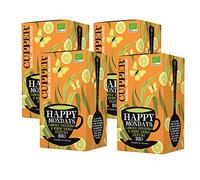CUPPER Happy Mondays Infuso Biologico con Limone, Zenzero e Pepe Nero, Tisana Energizzante con Ingredienti Naturali, Gusto Speziato, 4 Confezioni da 20 bustine di tè, Totale 80 bustine