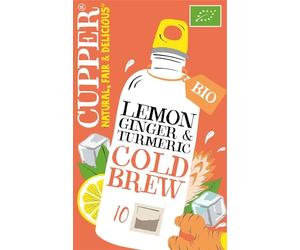 CUPPER Infuso a Freddo con Limone, Zenzero e Curcuma, Tisana Fredda a Casa o On the Go, Senza Zuccheri Aggiunti, 100% Ingredienti Naturali, Gusto Intenso, Confezione da 10 Bustine