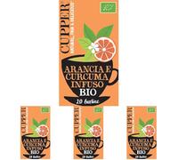 CUPPER Infuso Biologico Arancia e Curcuma, Gusto Delizioso e Rinfrescante, Ingredienti da Agricoltura Biologica, Filtri 100% Biodegradabili, Senza caffeina, Confezione da 80 Bustine