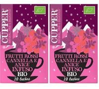CUPPER Infuso Warm Winter Hug Bio Frutti Rossi Cannella Anice 20 Bustine (Confezione da 2)