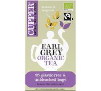 CUPPER Tè Nero Earl Grey Biologico e Fairtrade, Ingredienti da Agricoltura Biologica, Gusto Leggero e Rinfrescante, Filtri 100% Biodegradabili, Confezione da 25 Bustine