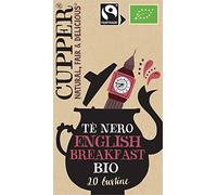 CUPPER Tè Classico English Breakfast Biologico Fairtrade, Tè Nero Ricco e Aromatico, Ingredienti da Agricoltura Biologica, Filtri 100% Biodegradabili, Confezione da 20 Bustine