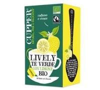 CUPPER Lively Tè Verde con Limone Biologico e Fairtrade, Tè Leggero, Ingredienti da Agricoltura Biologica, Filtri 100% Biodegradabili, Confezione da 20 Bustine