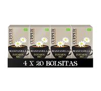 CUPPER Tisana Biologica alla Camomilla (4 confezioni da 20 bustine di tè, totale 80 bustine di tè)