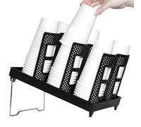 Cups Holder Organizer - 6 Slots Coffee Cup Storage Rack for Counter | Space Saving Non-Slip Kitchen Organizer for Cups, Mugs, Bar, Table, Cabinet, Home, Office, Coffee Station, Kitchen Accessories
