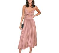 CUPSHE Abito midi da donna 2025 abito formale con spalline sottili senza maniche pieghettato ritagliato