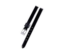 Cupsofu Cinturini per orologi da donna in vera pelle colorati da 8mm con fibbia ad ardiglione in pelle verniciata Accessori per la decorazione del cinturino dell'orologio, Nero, 8mm