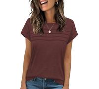Cuptacc Maglietta Donna Casual T Shirt Donna a Maniche Corte Basic Magliette con Scollo a Giro Tops Estiva
