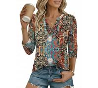 Cuptacc Magliette Donna Manica Corta Moda T-Shirt Scollo a Manica di Henry Maglietta Donna Eleganti Blusa Leggera Top