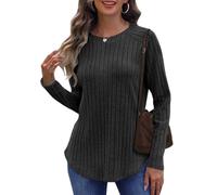 Cuptacc Maglione Donna Girocollo Maglioni Donna Invernali Eleganti Maglietta Manica Lunga Morbido Tunica