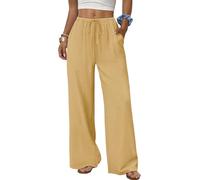 Cuptacc Pantalone Donna Elegante Elastico Pantaloni Donna Larghi Leggeri Pantalone con Tasche Comodi Estivi