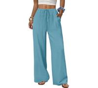 Cuptacc Pantaloni Donna Eleganti con Tasche Casual Pantalone Donna Elastico con Coulisse Pantaloni Palazzo Estivi
