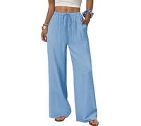 Cuptacc Pantaloni Donna Eleganti con Tasche Casual Pantalone Donna Elastico con Coulisse Pantaloni Palazzo Estivi