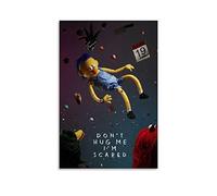 CUQ Poster con stampa su tela "Don't Hug Me I'm Scared" su tela, decorazione da parete per la casa e la camera da letto della famiglia, 20 x 30 cm, stile senza cornice