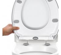 CUQOO Tavoletta WC Soft Close | Copriwater Universale Bianca - Asse WC