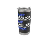 Cura del sonno per Alaskan Malamute Nap Repeat Funny Dog Lover Bicchiere termico in acciaio inox doppia parete