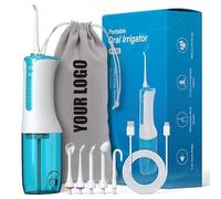 Cura delicata delle gengive con la pinna d'acqua: portatile con impostazioni di pressione individuali da 30 a 85%, avvio delicato di 3 secondi, serbatoio dell'acqua rimovibile e facile funzionamento a