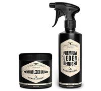 Cura della pelle per divano auto vestiti borse scarpe divano | Balsamo per pelle + set di 2 detergenti per pelle con cera d'api e olio di avocado | Balsamo da 500 ml + Detergente da 500 ml