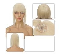 Cura della persona 8,5x8,5 cm Topper for capelli Capelli umani for donne Parrucche mono Fermaglio for capelli con frangia Parrucca liscia Clip invisibile nelle estensioni dei capelli Extension per Cap