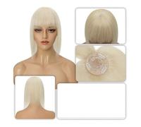 Cura della persona 8,5x8,5 cm Topper for capelli Capelli umani for donne Parrucche mono Fermaglio for capelli con frangia Parrucca liscia Clip invisibile nelle estensioni dei capelli Extension per Cap
