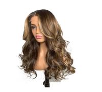 Cura della persona Parrucca castana con parte centrale a V, ondulata, for donne nere, senza colla, con clip, for testa intera, densità 200 Extension per Capelli(20inch)