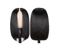 Cura della persona Parrucca con parte a V, capelli umani, parrucche lisce caschetto for donne nere, parrucche con capelli Remy, extension nere naturali Extension per Capelli(14inch)