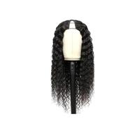 Cura della persona Parrucca con parte a V e onde d'acqua, parrucche ondulate in capelli umani for donne nere, densità 180, nero naturale Extension per Capelli(20inch)