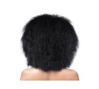 Cura della persona Parrucca sintetica corta da 6 pollici, liscia e crespa, resistente al calore for donne, parrucca afro africana completa Extension per Capelli(Jet black)