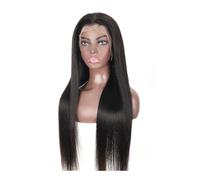 Cura della persona Parrucche frontali in pizzo trasparente HD da 13x4 pollici, capelli umani, densità 150, parrucche lisce, colore nero naturale for donne Extension per Capelli(16inch)