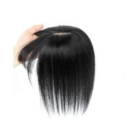 Cura della persona Topper for capelli da donna, con capelli umani, 8x12 cm, con frangia, clip in for capelli diradati, for uso quotidiano Extension per Capelli(14 inch,Natural black)