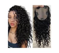 Cura della persona Topper for capelli for donne 8-22" Topper for capelli ricci lunghi ondulati 150% densità Capelli vergini europei neri naturali 15x16CM Clip con base in seta in pezzi di capelli uman