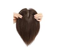 Cura della persona Topper for capelli for donne, capelli veri umani, 10/12" Topper for capelli vergini brasiliani 10x12 cm Clip con base in seta in pezzi di capelli lisci for aumentare il volume dei c