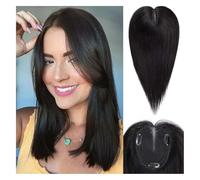 Cura della persona Topper for capelli umani da 12 pollici for donne, veri pezzi di capelli umani, top for capelli biondo chiaro sfumato, clip in pizzo traspirante fatto a mano Extension per Capelli(Na