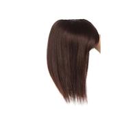 Cura della persona Topper for capelli umani da 8-22" Clip in posticci con frangia d'aria Cuoio capelluto vero Capelli lisci 12x13 cm Topper con base in seta for donne con capelli diradati Extension pe