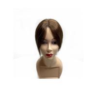 Cura della persona Topper for capelli umani invisibili in pizzo svizzero da 10 pollici con clip in pezzi di capelli naturali con frangia for donne, volume for una leggera perdita di capelli, tessuto a