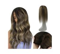 Cura della persona Topper for capelli umani lisci da 10-18" for donne 13×13 cm Simulazione su ampia area del cuoio capelluto Pezzi di capelli a base mono con 4 clip Topper for capelli brasiliani legat