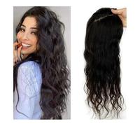 Cura della persona Topper for capelli umani ondulati sciolti for donne con capelli radi, toupet con base in seta con 4 clip, pezzi di capelli Remy ondulati e ricci annodati a mano da 8-22" Extension p