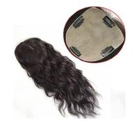 Cura della persona Topper for capelli umani ricci ondulati for donne Colore naturale Capelli vergini europei 12x13 cm Base in pelle di seta traspirante Clip in pezzi di capelli umani ondulati Extensio