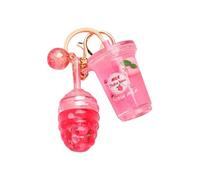Cura delle labbra, protezione solare per labbra, trattamento anti-scrub, idratante, olio per labbra, portachiavi, ciondolo per auto per olio dell'albero del tè (rosa caldo, taglia unica)